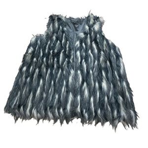 Romeo‎ & Juliet Couture Faux Fur Vest size medium black and white, STUNNING!